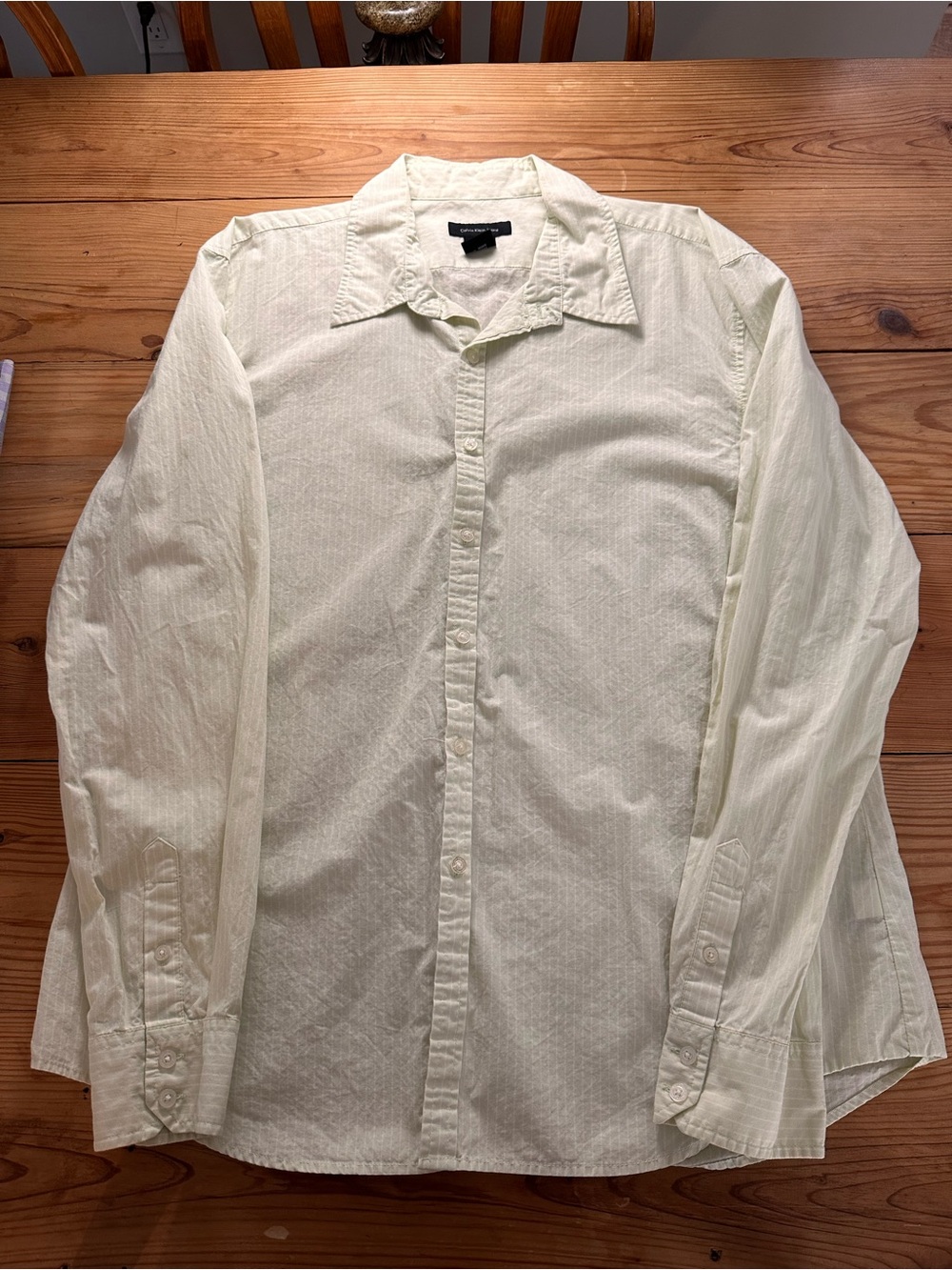 Calvin Klein Jeans Pale Yellow Long-Sleeve Button-Up Shirt